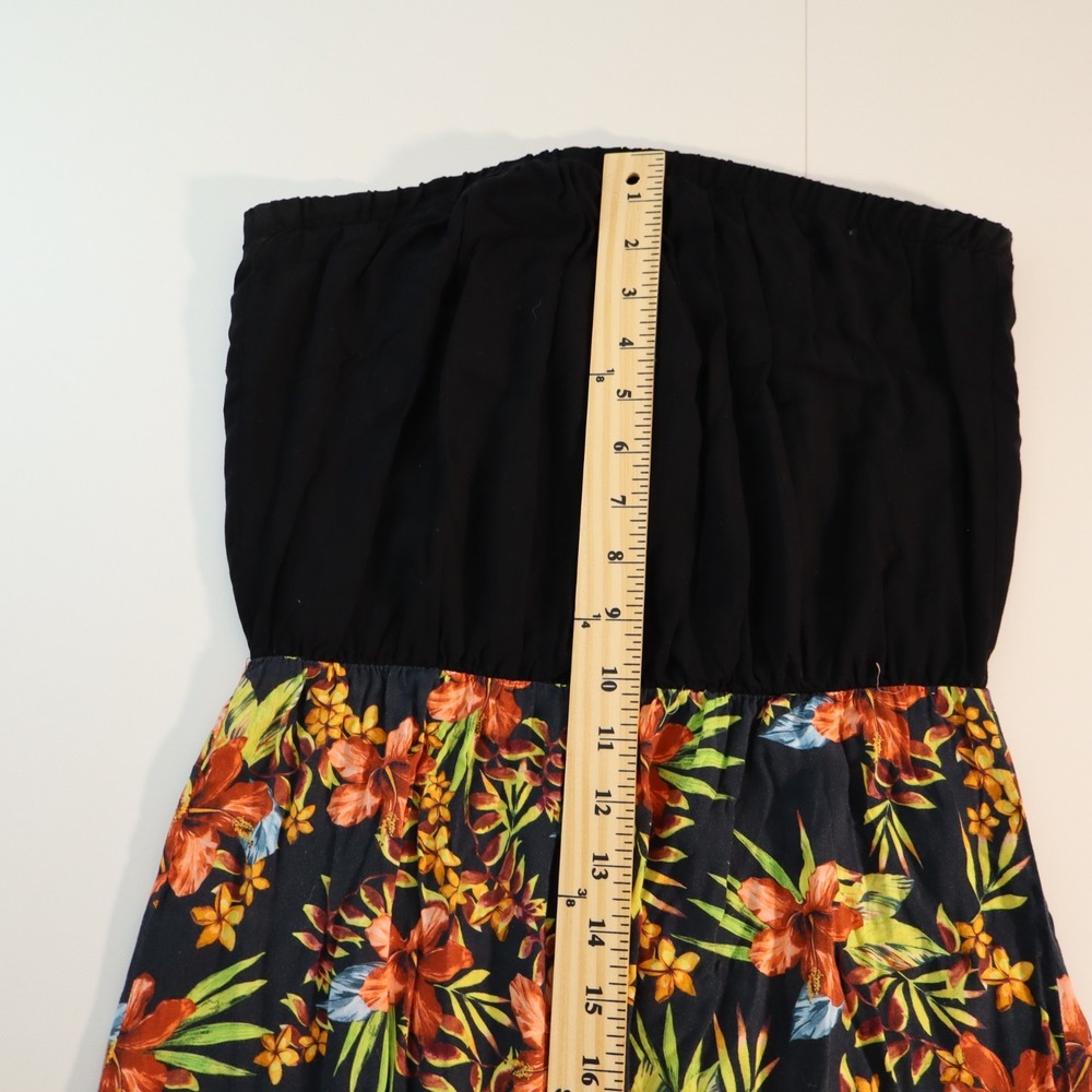Women's Island Aloha Wear Black Tropical Floral Tube Dress sz S - Picture 9 of 9